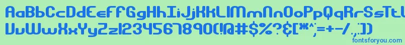 GravitateBrk Font – Blue Fonts on Green Background