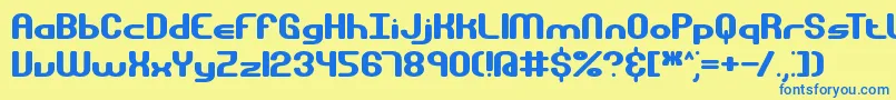 GravitateBrk Font – Blue Fonts on Yellow Background