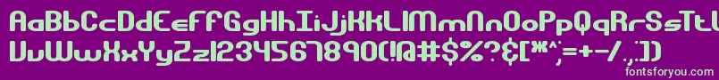 GravitateBrk Font – Green Fonts on Purple Background