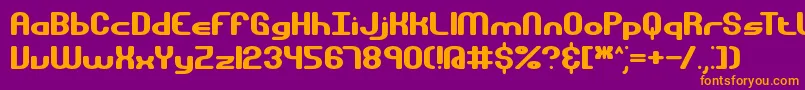 GravitateBrk-Schriftart – Orangefarbene Schriften auf violettem Hintergrund