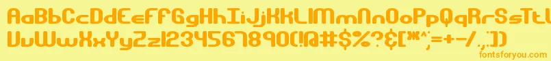 GravitateBrk Font – Orange Fonts on Yellow Background