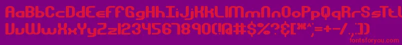 フォントGravitateBrk – 紫の背景に赤い文字