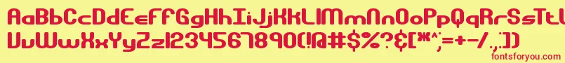 GravitateBrk Font – Red Fonts on Yellow Background