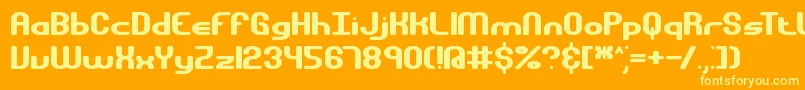 GravitateBrk Font – Yellow Fonts on Orange Background