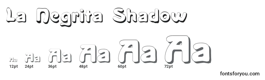 La Negrita Shadow-fontin koot
