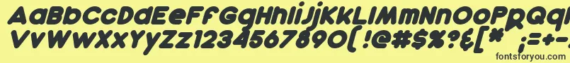 DunkinBoldItalic Font – Black Fonts on Yellow Background