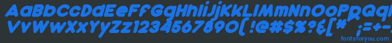 DunkinBoldItalic Font – Blue Fonts on Black Background