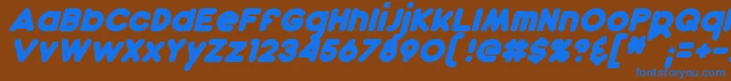 DunkinBoldItalic Font – Blue Fonts on Brown Background