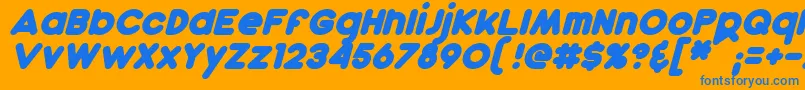 DunkinBoldItalic Font – Blue Fonts on Orange Background