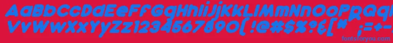 DunkinBoldItalic Font – Blue Fonts on Red Background