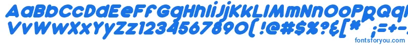 DunkinBoldItalic Font – Blue Fonts on White Background