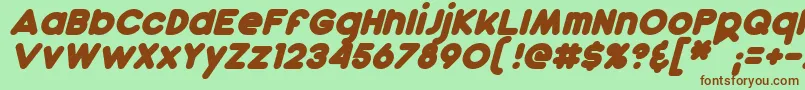 DunkinBoldItalic Font – Brown Fonts on Green Background