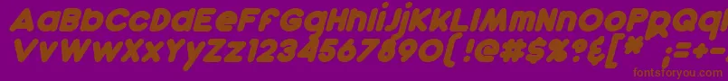 DunkinBoldItalic Font – Brown Fonts on Purple Background