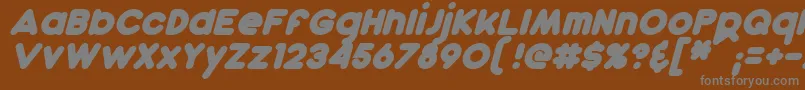 フォントDunkinBoldItalic – 茶色の背景に灰色の文字