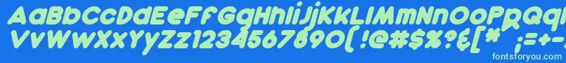 DunkinBoldItalic Font – Green Fonts on Blue Background