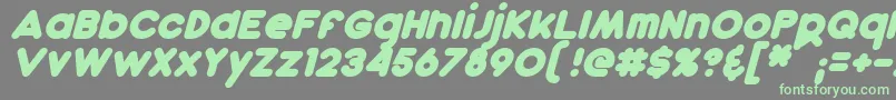 DunkinBoldItalic Font – Green Fonts on Gray Background