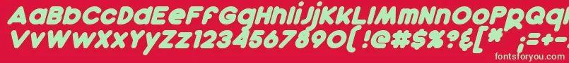DunkinBoldItalic Font – Green Fonts on Red Background