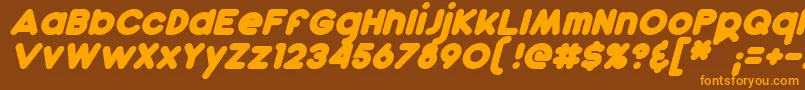 DunkinBoldItalic Font – Orange Fonts on Brown Background