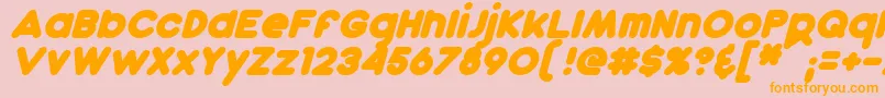 DunkinBoldItalic Font – Orange Fonts on Pink Background