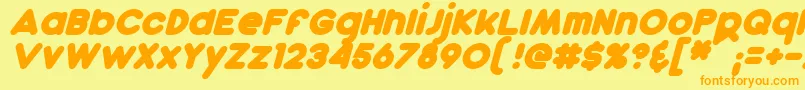 DunkinBoldItalic Font – Orange Fonts on Yellow Background