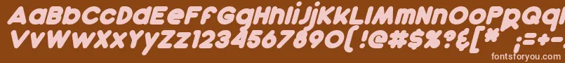 DunkinBoldItalic Font – Pink Fonts on Brown Background