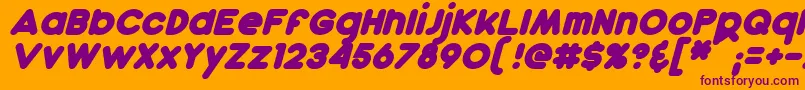 DunkinBoldItalic Font – Purple Fonts on Orange Background