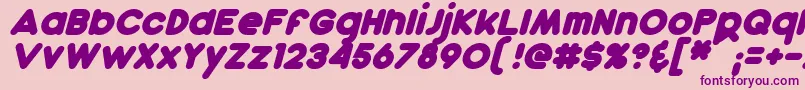DunkinBoldItalic Font – Purple Fonts on Pink Background