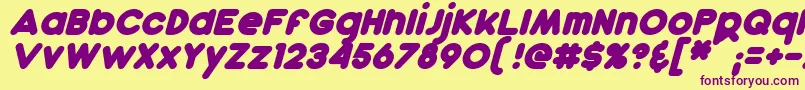 DunkinBoldItalic Font – Purple Fonts on Yellow Background