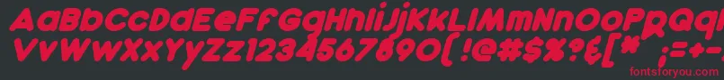 DunkinBoldItalic Font – Red Fonts on Black Background