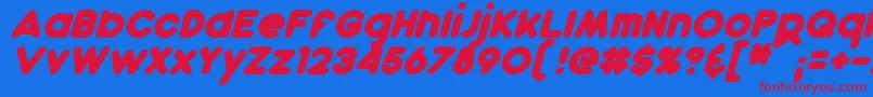 DunkinBoldItalic Font – Red Fonts on Blue Background