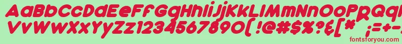 DunkinBoldItalic Font – Red Fonts on Green Background