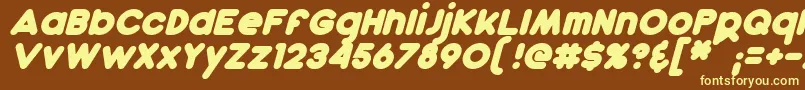 DunkinBoldItalic Font – Yellow Fonts on Brown Background