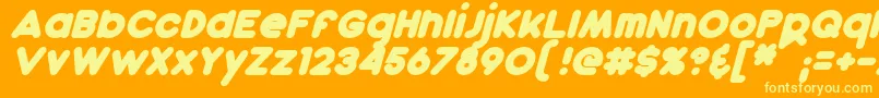 Fonte DunkinBoldItalic – fontes amarelas em um fundo laranja