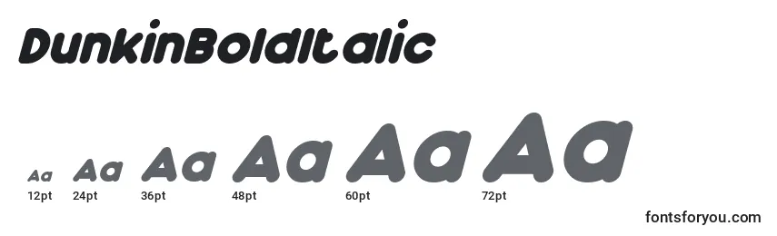 DunkinBoldItalic Font Sizes