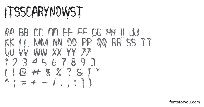 Schriftart ItsScaryNowSt – Alphabet, Zahlen, spezielle Symbole