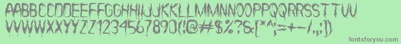 ItsScaryNowSt Font – Gray Fonts on Green Background