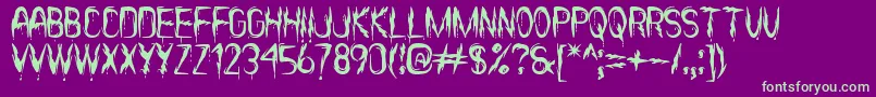 ItsScaryNowSt Font – Green Fonts on Purple Background