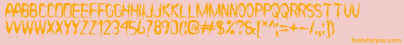 ItsScaryNowSt Font – Orange Fonts on Pink Background