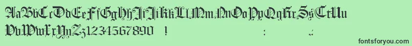 Hollandmorlaeu-fontti – mustat fontit vihreällä taustalla