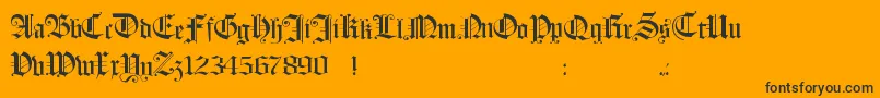 Hollandmorlaeu-fontti – mustat fontit oranssilla taustalla