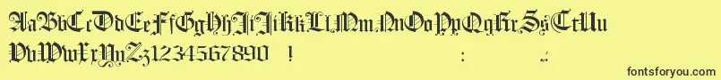 Hollandmorlaeu-fontti – mustat fontit keltaisella taustalla