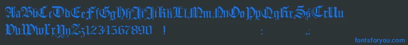 Шрифт Hollandmorlaeu – синие шрифты на чёрном фоне