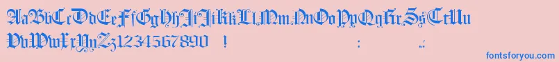 Hollandmorlaeu-Schriftart – Blaue Schriften auf rosa Hintergrund