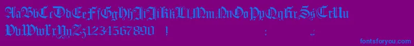 Hollandmorlaeu-Schriftart – Blaue Schriften auf violettem Hintergrund