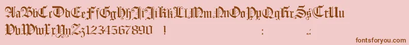 フォントHollandmorlaeu – ピンクの背景に茶色のフォント