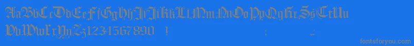 Hollandmorlaeu-fontti – harmaat kirjasimet sinisellä taustalla