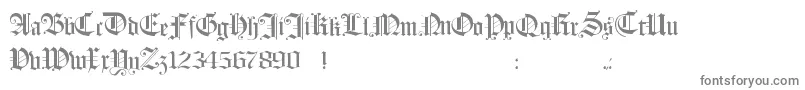 Hollandmorlaeu-fontti – harmaat kirjasimet valkoisella taustalla