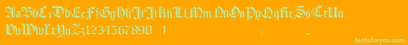 Шрифт Hollandmorlaeu – зелёные шрифты на оранжевом фоне