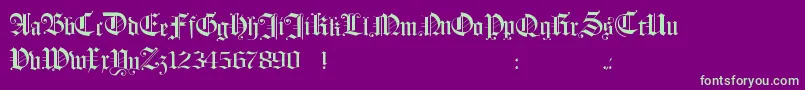 Hollandmorlaeu Font – Green Fonts on Purple Background