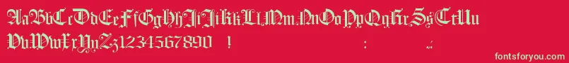 Hollandmorlaeu-fontti – vihreät fontit punaisella taustalla